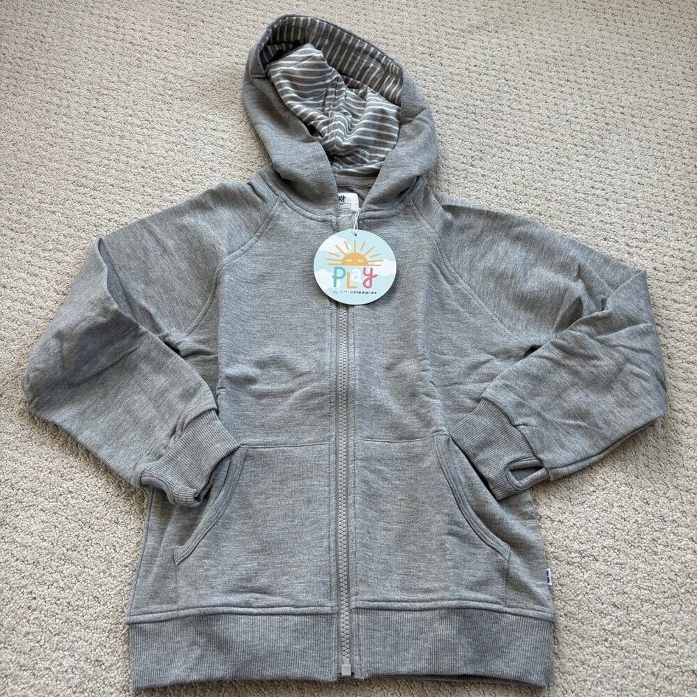Little Sleepies gray heather zip hoodie jacket